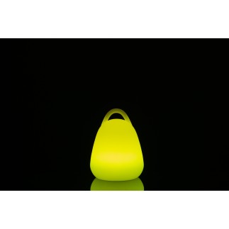 Lâmpada LED exterior transportável em plástico branco 19x19x24 cm