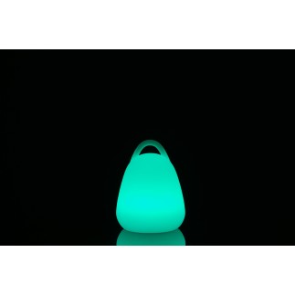 Lámpara LED exterior portátil de plástico blanco de 19x19x24 cm