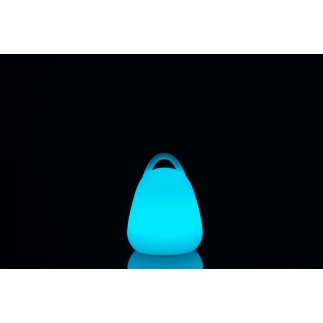 Lámpara LED exterior portátil de plástico blanco de 19x19x24 cm