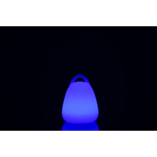 Lámpara LED exterior portátil de plástico blanco de 19x19x24 cm