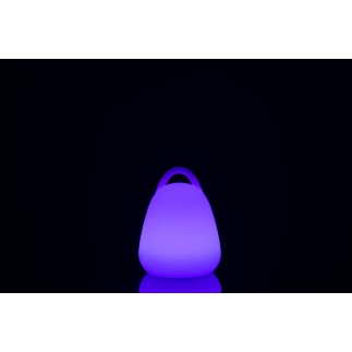Lámpara LED exterior portátil de plástico blanco de 19x19x24 cm