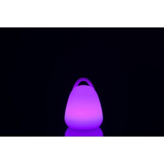 Lámpara LED exterior portátil de plástico blanco de 19x19x24 cm