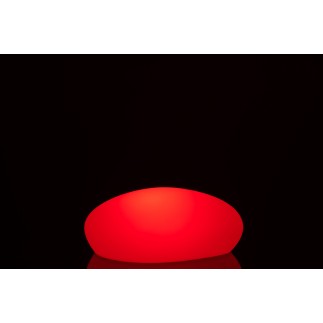 Lampe LED extérieur en forme de cailloux en plastique blanc 40x32x18 cm