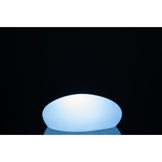 Lámpara LED exterior en forma de piedras de plástico blanco de 40x32x18 cm