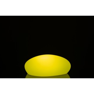 Lámpara LED exterior en forma de piedras de plástico blanco de 40x32x18 cm