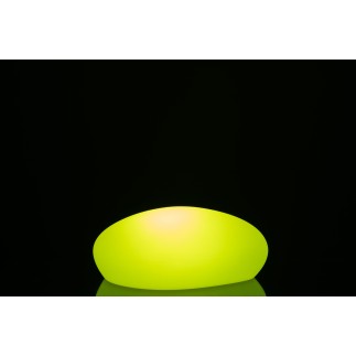 Lámpara LED exterior en forma de piedras de plástico blanco de 40x32x18 cm