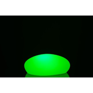 Lámpara LED exterior en forma de piedras de plástico blanco de 40x32x18 cm