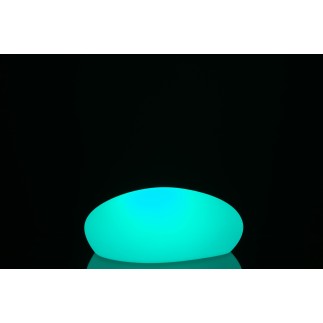 Lámpara LED exterior en forma de piedras de plástico blanco de 40x32x18 cm
