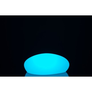 Lámpara LED exterior en forma de piedras de plástico blanco de 40x32x18 cm