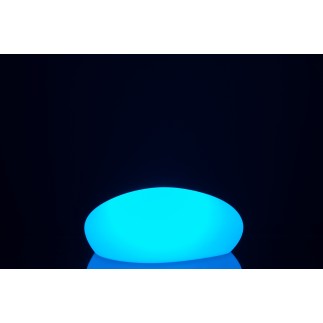 Lámpara LED exterior en forma de piedras de plástico blanco de 40x32x18 cm