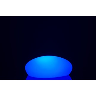 Lámpara LED exterior en forma de piedras de plástico blanco de 40x32x18 cm
