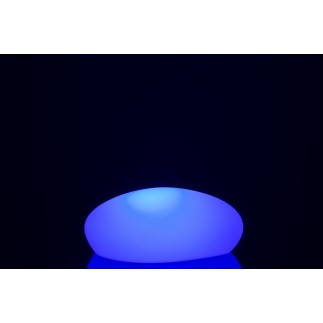Lámpara LED exterior en forma de piedras de plástico blanco de 40x32x18 cm