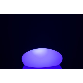 Lámpara LED exterior en forma de piedras de plástico blanco de 40x32x18 cm