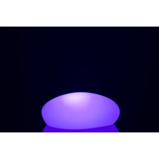 Lámpara LED exterior en forma de piedras de plástico blanco de 40x32x18 cm