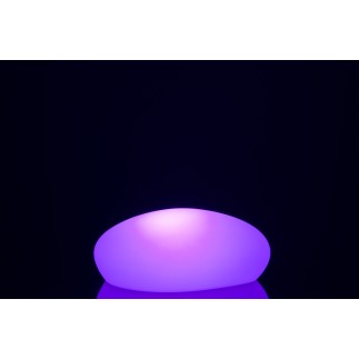 Lámpara LED exterior en forma de piedras de plástico blanco de 40x32x18 cm