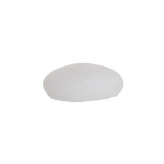Lampe LED extérieur en forme de cailloux en plastique blanc 40x32x18 cm
