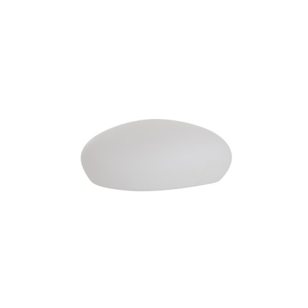 Lampe LED extérieur en forme de cailloux en plastique blanc 40x32x18 cm