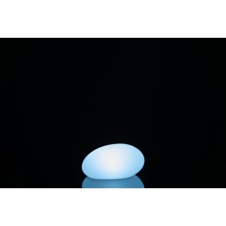 Lampe LED extérieur en forme de cailloux en plastique blanc 19x24x12 cm