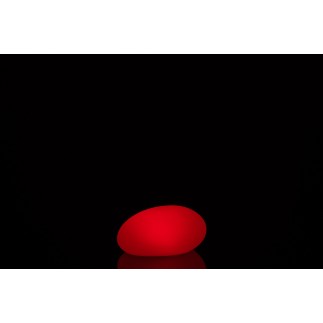 Lampe LED extérieur en forme de cailloux en plastique blanc 19x24x12 cm