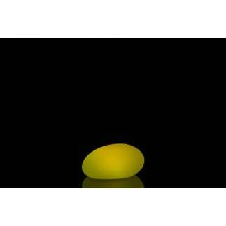 Lampe LED extérieur en forme de cailloux en plastique blanc 19x24x12 cm