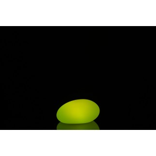 Lampe LED extérieur en forme de cailloux en plastique blanc 19x24x12 cm