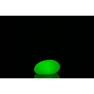 Lampe LED extérieur en forme de cailloux en plastique blanc 19x24x12 cm