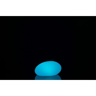 Lampe LED extérieur en forme de cailloux en plastique blanc 19x24x12 cm