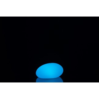 Lampe LED extérieur en forme de cailloux en plastique blanc 19x24x12 cm