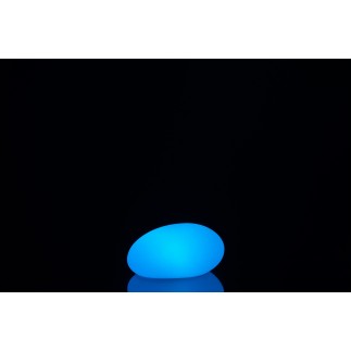Lampe LED extérieur en forme de cailloux en plastique blanc 19x24x12 cm