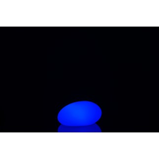 Lampe LED extérieur en forme de cailloux en plastique blanc 19x24x12 cm