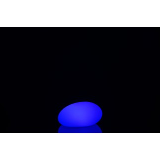 Lampe LED extérieur en forme de cailloux en plastique blanc 19x24x12 cm