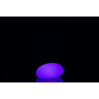 Lampe LED extérieur en forme de cailloux en plastique blanc 19x24x12 cm