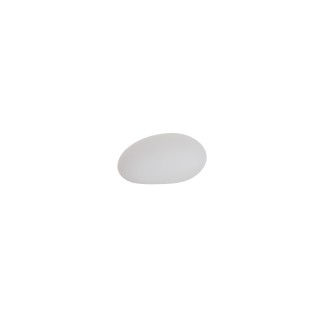 Lampe LED extérieur en forme de cailloux en plastique blanc 19x24x12 cm