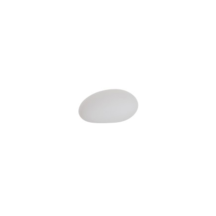 Lampe LED extérieur en forme de cailloux en plastique blanc 19x24x12 cm
