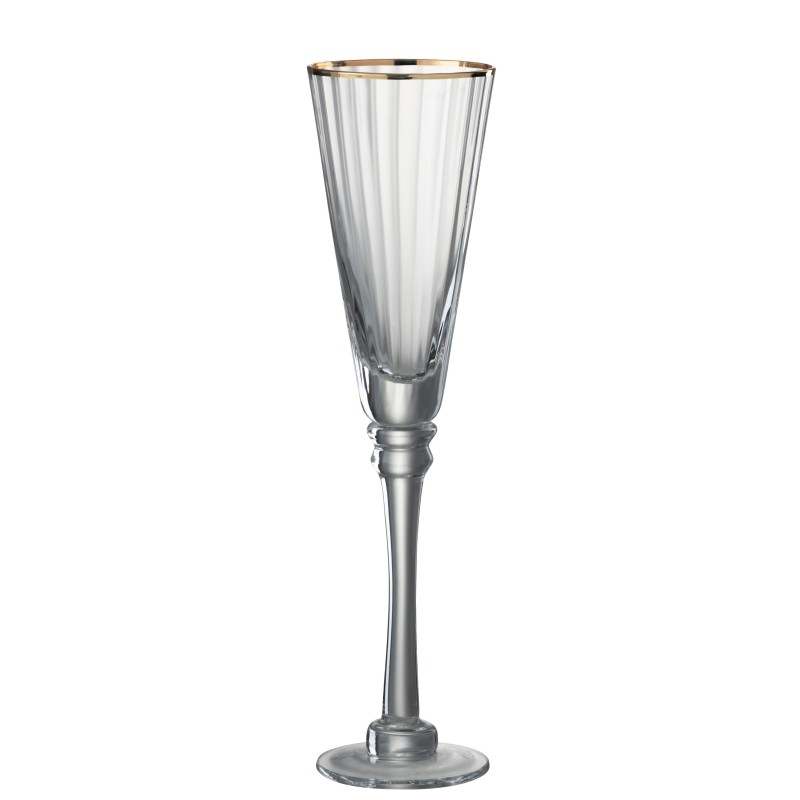 Lot de 6 verres à champagne transparent 7x7x27 cm Lot de 6 verres à champagne transparent 7x7x27 cm