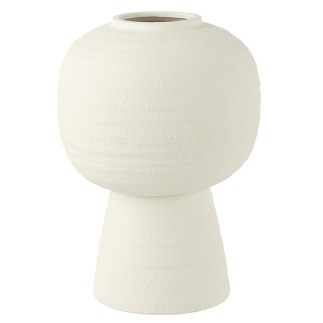 Vase lanterne en céramique blanc 28x28x39.5 cm