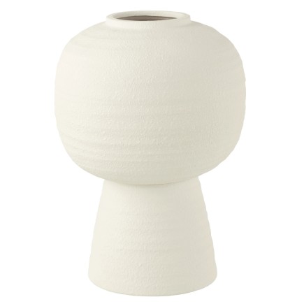 Vase lanterne en céramique blanc 28x28x39.5 cm