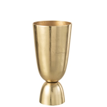 Vase thor aluminium en métal or 19x19x40 cm