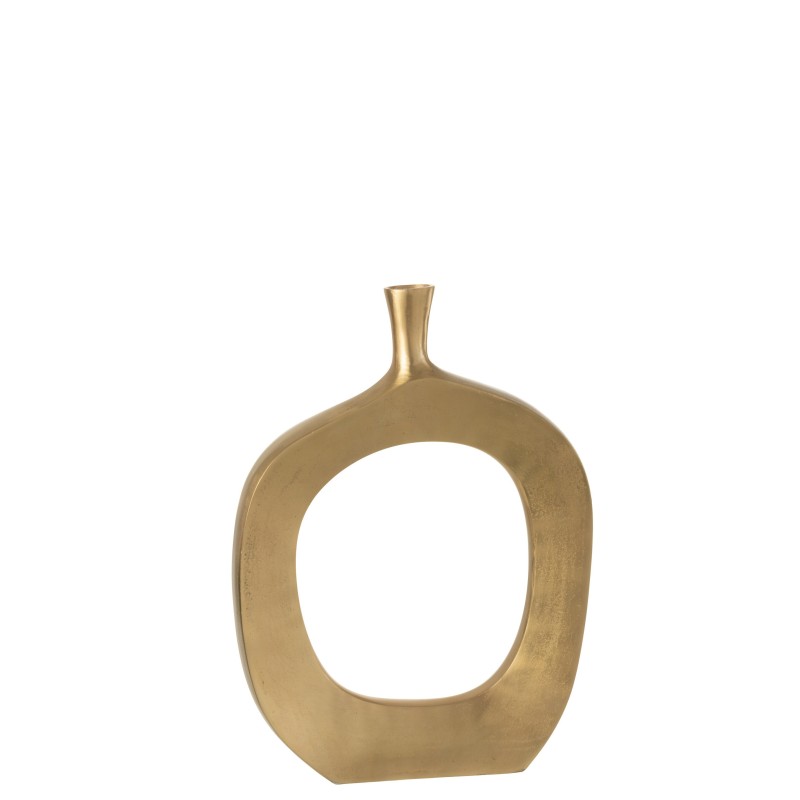 Vase troué en métal doré 40x10x55 cm Vase troué en métal doré 40x10x55 cm