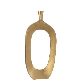 Vase troué en métal doré 35x10x75 cm