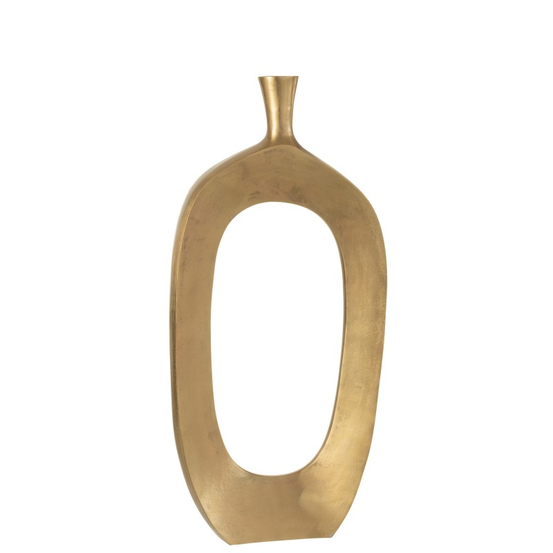 Vase troué en métal doré 35x10x75 cm Vase troué en métal doré 35x10x75 cm