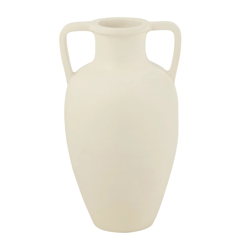 Vase 2 anses en poterie blanc 30x30x48 cm Vase 2 anses en poterie blanc 30x30x48 cm