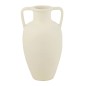 Vase 2 anses en poterie blanc 30x30x48 cm Vase 2 anses en poterie blanc 30x30x48 cm