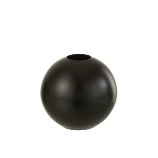 Vase boule en métal noir 20x20x19 cm