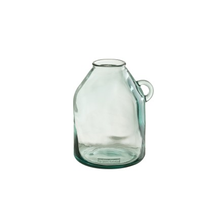 Vase avec anse en verre transparent 20x18x25 cm