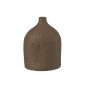 Vaso collo bottiglia in ceramica marrone 15x15x20 cm Vaso collo bottiglia in ceramica marrone 15x15x20 cm