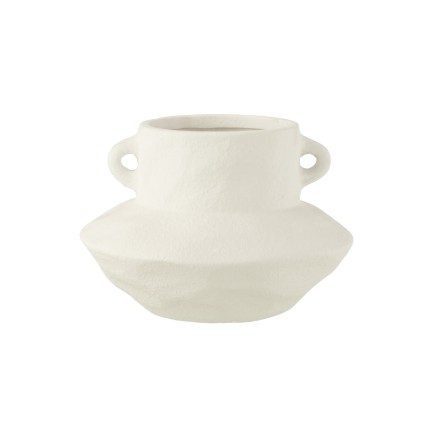 Vase en céramique blanc 26x26x18 cm