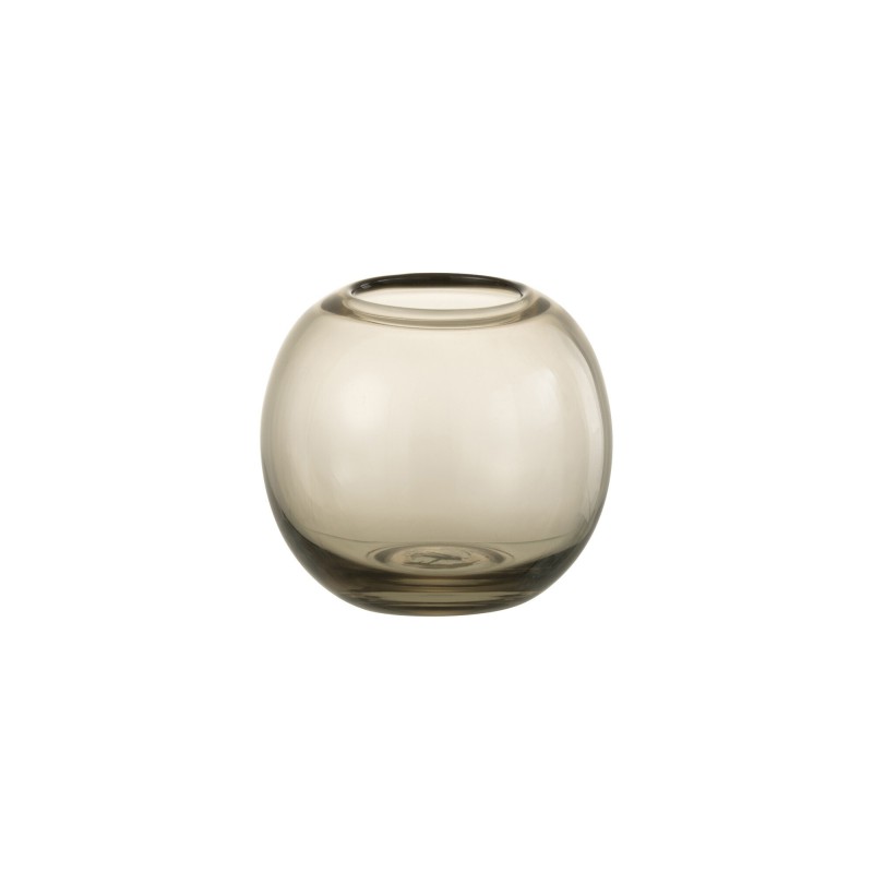 Vase boule en verre gris 15x15x13.5 cm Vase boule en verre gris 15x15x13.5 cm