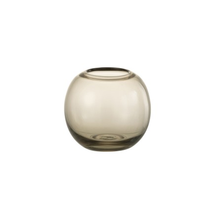 Vase boule en verre gris 15x15x13.5 cm