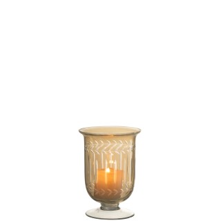 Vase en verre gris 11.5x11.5x16 cm